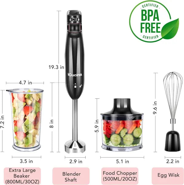 ICucina 4-in-1 Variable Speed Immersion Hand Blender